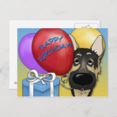 ジャーマンシェパード誕生日はがき ポストカード (正面/裏面)