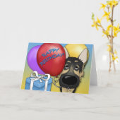 ジャーマンシェパード誕生日カード カード (黄色い花)