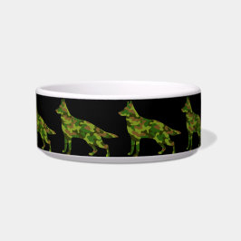 ジャーマンシェパード軍緑迷彩 ボウル