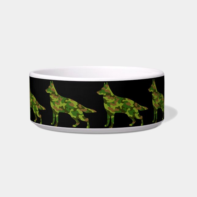 ジャーマンシェパード軍緑迷彩 ボウル (正面)