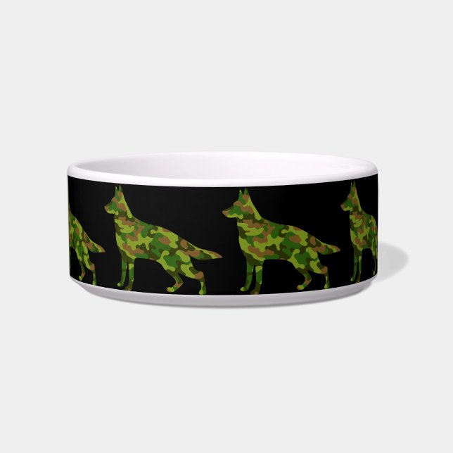 ジャーマンシェパード迷彩グリーン ボウル (正面)