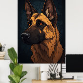 🐕 ジャーマンシェパード飼い主へのギフト 🐕 ポスター (ホームオフィス)