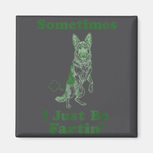 ジャーマンシェパード おなら 笑う犬 Just Be マグネット (正面)