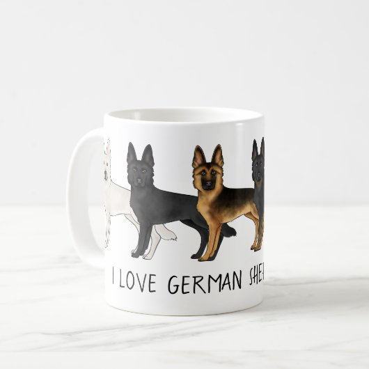 ジャーマンシェパード かわいい犬 ジャーマンシェパード大好き コーヒーマグカップ (正面左)
