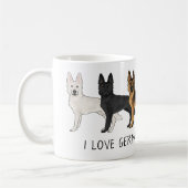 ジャーマンシェパード かわいい犬 ジャーマンシェパード大好き コーヒーマグカップ (左)