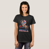 ジャーマンシェパード アメリカ 花火 7月4日 メンズボー Tシャツ (正面フル)