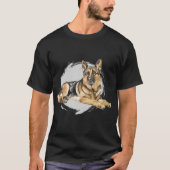 ジャーマンシェパード、アルザシアン Tシャツ (正面)