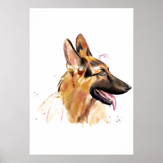 ジャーマンシェパード ウォールアート ポスター (正面)
