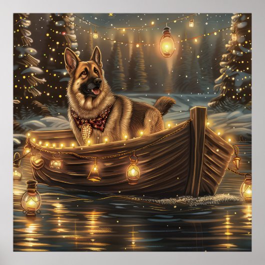 ジャーマンシェパード クリスマスの祝祭の航海 ポスター (正面)
