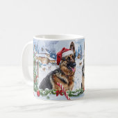 ジャーマンシェパード クリスマス コーヒーマグカップ (正面左)