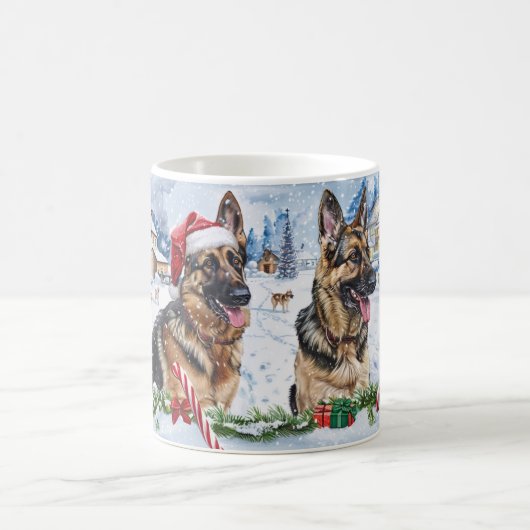 ジャーマンシェパード クリスマス コーヒーマグカップ (中央)