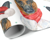 ジャーマンシェパード クリスマス 水彩 犬の種類 ラッピングペーパー (ロールコーナー)