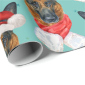 ジャーマンシェパード クリスマス 水彩 犬の種類 ラッピングペーパー (ロールコーナー)