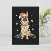 ジャーマンシェパード サンタ帽子 クリスマスイルミネーション ツリー 招待状 (スタンド正面)
