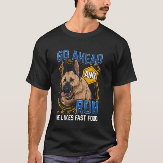 ジャーマンシェパード シェパード 警察犬 愛犬家のあなたへ Tシャツ (正面)