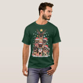 ジャーマンシェパード・ジャーマンシェパードドッグ・シェパード クリスマスツリーライト クリスマス サ Tシャツ (正面フル)
