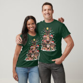 ジャーマンシェパード・ジャーマンシェパードドッグ・シェパード クリスマスツリーライト クリスマス サ Tシャツ (ユニセックス)