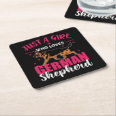 ジャーマンシェパード スクエアペーパーコースター (アングル)