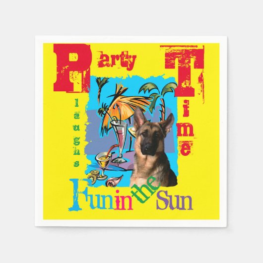 ジャーマンシェパード スタンダードカクテルナプキン (正面)