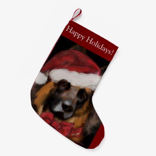ジャーマンシェパード スモールクリスマスストッキング (正面 (吊り時))