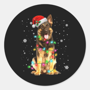 ジャーマンシェパード・ドッグツリー クリスマスセーター クリスマスの贈り物 ラウンドシール