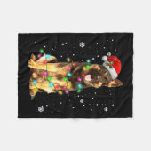 ジャーマンシェパード・ドッグツリー クリスマスセーター クリスマス犬 フリースブランケット (正面(横))