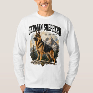 ジャーマンシェパード ドッグラバー ビンテージ マウンテンワイルダーネス Tシャツ