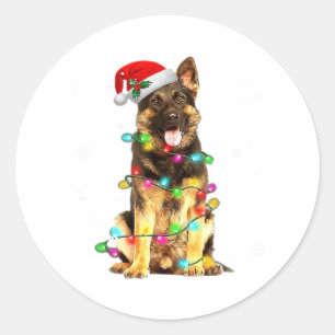 ジャーマンシェパード・ドッグ・ツリー・クリスマスセーター クリスマス ドッグ ラウンドシール