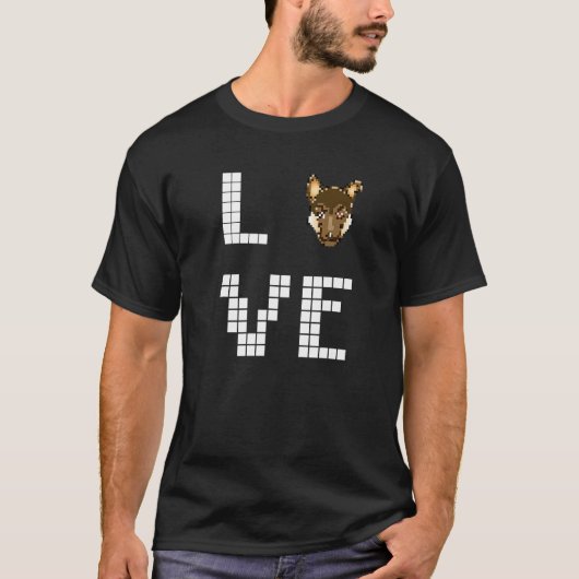 ジャーマンシェパード ドッグ ピクセルアート Tシャツ (正面)