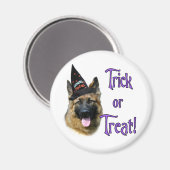 ジャーマンシェパード・ドッグ（黒犬）のトリック マグネット (正面/裏面)