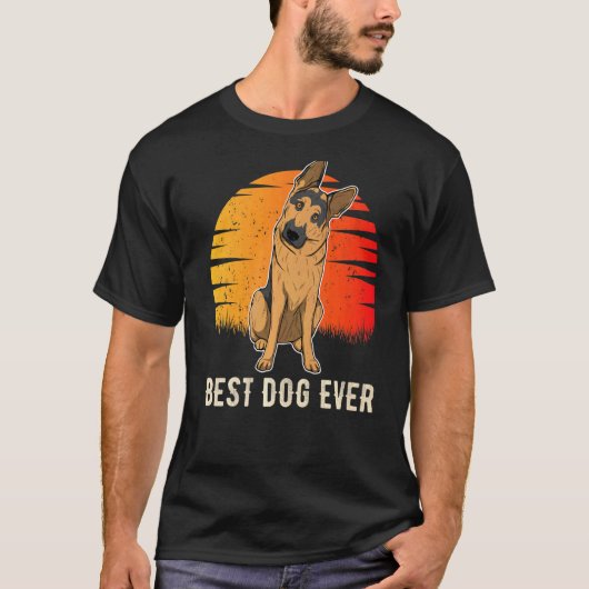 ジャーマンシェパード・ドッグ GSD サンセット 3 Tシャツ (正面)