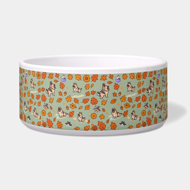 ジャーマンシェパード ハロウィン食器 かわいいペット ボウル (正面)