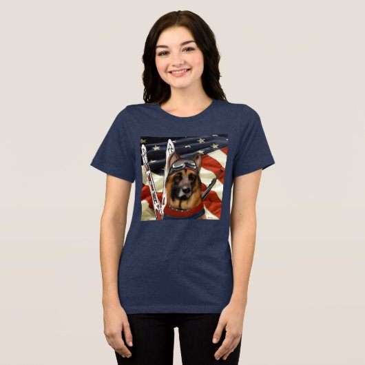 ジャーマンシェパード バイアスロン トライブレンドＴシャツ (正面全面)