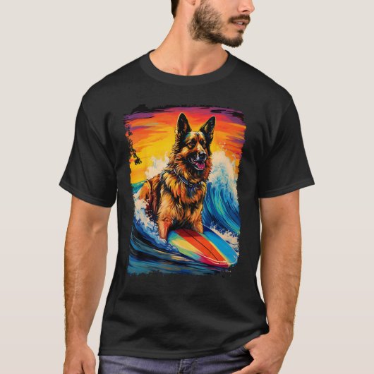 ジャーマンシェパード パドルボード Tシャツ (正面)