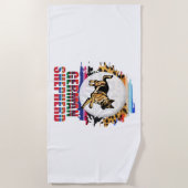 ジャーマンシェパード ビーチタオル (正面)