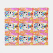 ジャーマンシェパード フリースブランケット (正面(横))