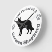 ジャーマンシェパード ラウンド壁時計 (傾斜)