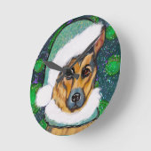 ジャーマンシェパード ラウンド壁時計 (傾斜)