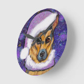 ジャーマンシェパード ラウンド壁時計 (傾斜)