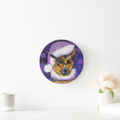 ジャーマンシェパード ラウンド壁時計 (ホーム)