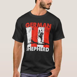 ジャーマンシェパード レトロ デザイン ジャーマンシェパード Tシャツ