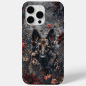 ジャーマンシェパード&ワイルドフラワーズ Case-Mate iPhoneケース (裏面)