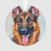 ジャーマンシェパード | 犬の水彩ペット オーナメント (裏面)