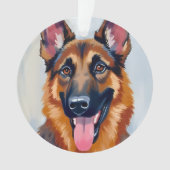 ジャーマンシェパード | 犬の水彩ペット オーナメント (正面)