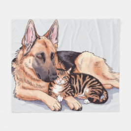 ジャーマンシェパード 犬 猫 フリースブランケット 愛 情熱
