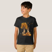 ジャーマンシェパード 紅葉 秋 犬 ハロウィン Tシャツ (正面フル)