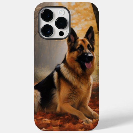 ジャーマンシェパード+紅葉 Case-Mate iPhoneケース (裏面)