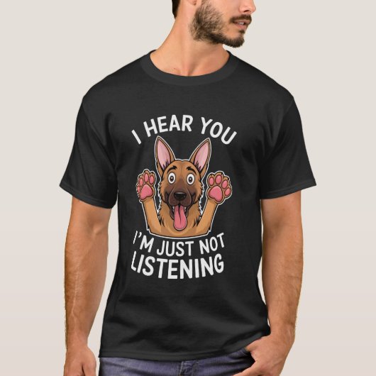ジャーマンシェパード 面白い ジャーマンシェパード Tシャツ (正面)
