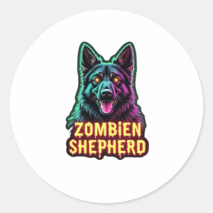 ジャーマンシェパード GSD シェップ ゾンビ犬 ハロウィン エッセ ラウンドシール