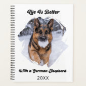ジャーマンシェパード GSD 写真付き Life is Better 2027 プランナー手帳 (正面)